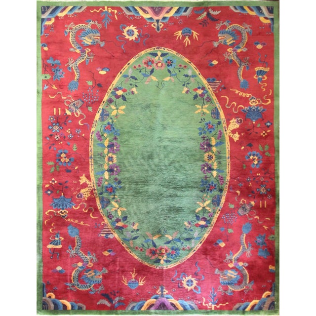 Antique Dragon Art Deco Chinese Rug For Sale - Image 11 of 11