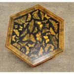Wood Vintage English Painted Low Table with Butterfly Découpage For Sale - Image 7 of 9