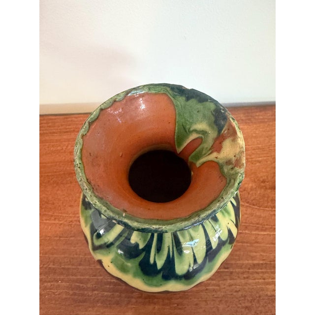 1970s French Mid-Century Jaspe Vase With Drip Glaze For Sale - Image 5 of 9