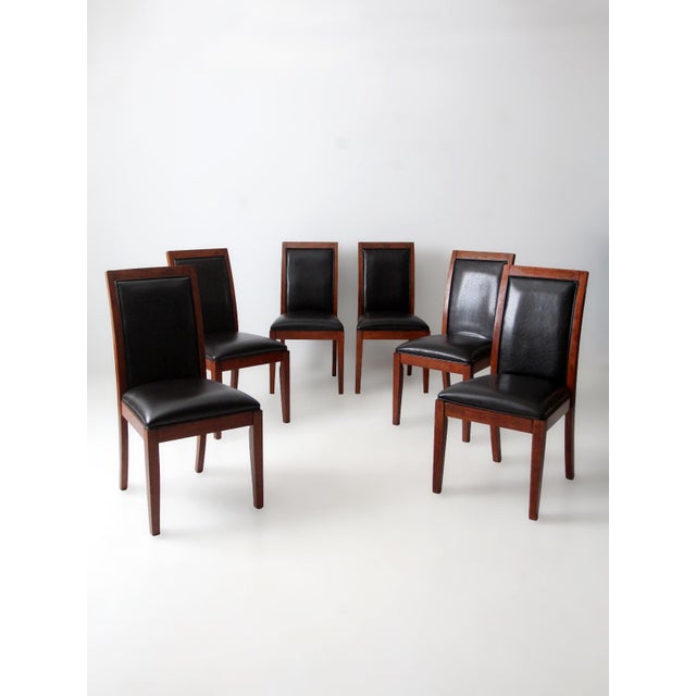 Late 20th Century Vintage Transitional Upholstered Dining Chairs Set of 6 For Sale - Image 5 of 18