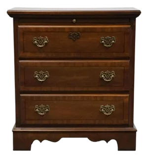 Late 20th Century Stanley Furniture Stoneleigh Collection Solid Mahogany Traditional 26" Three Drawer Nightstand