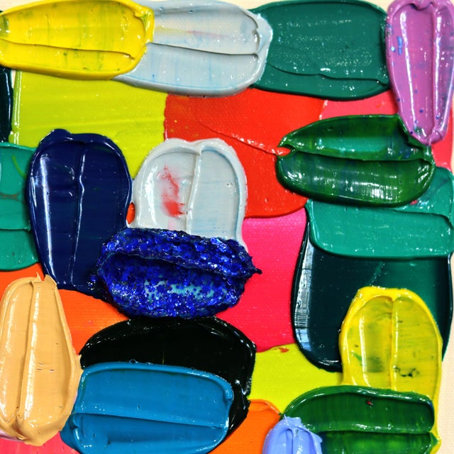 2020s A Bold Moment - Original Textured Abstract Acrylic and Glitter Painting on Canvas by Shiri Phillips For Sale - Image 5 of 9