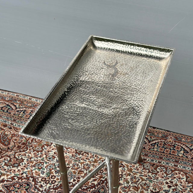 Metal Regina Andrew for Horchow Petite Faux Bamboo Tray Table For Sale - Image 7 of 12