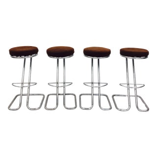 Vintage Mid-Century Modern Z Bar Stools - Set of 4 For Sale