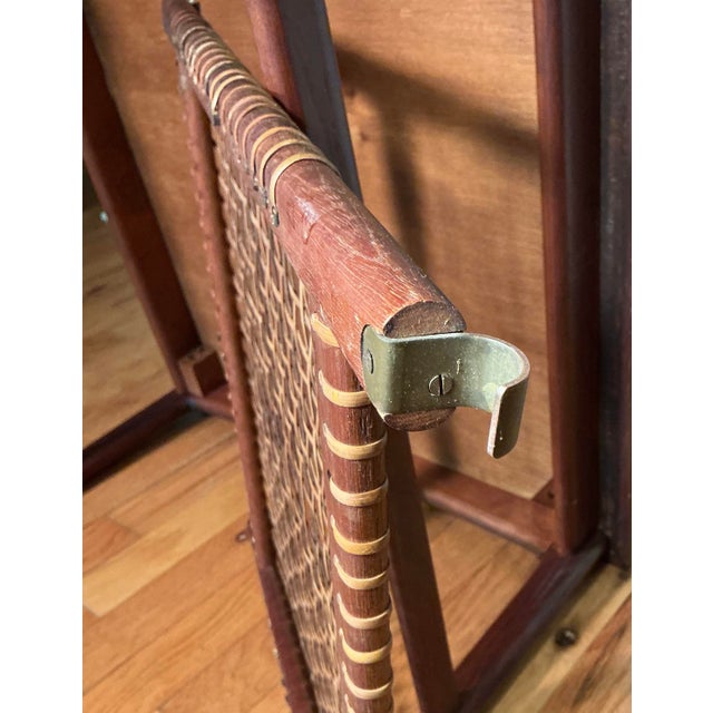 Mid-Century Modern Dux Teak & Cane Square End Table, Made in Sweden Circa 1960s For Sale - Image 10 of 12