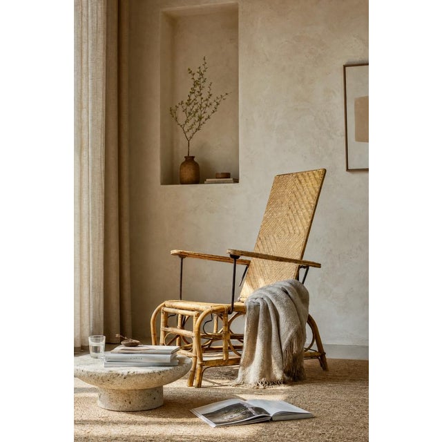 Vintage German Rattan Lounge Chair with Extendable Ottoman, 1930s For Sale - Image 18 of 18