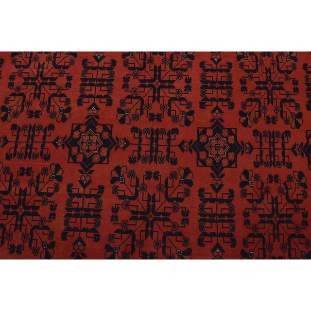 Turkmen Rug 10′ X 12’9” Red Wool Traditional Hand-Knotted Oriental Carpet For Sale In Philadelphia - Image 6 of 14