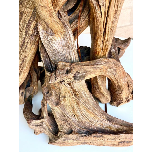 Monumental Organic Driftwood Sculptural Table Lamp For Sale - Image 4 of 12