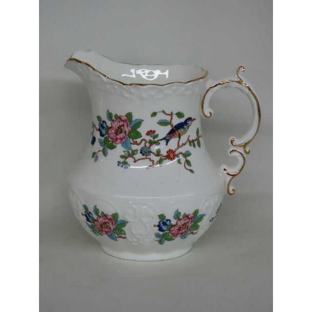 Aynsley Pembroke England Exotic Bird Floral Water Jug Pitcher a Pair 4669b For Sale - Image 12 of 18