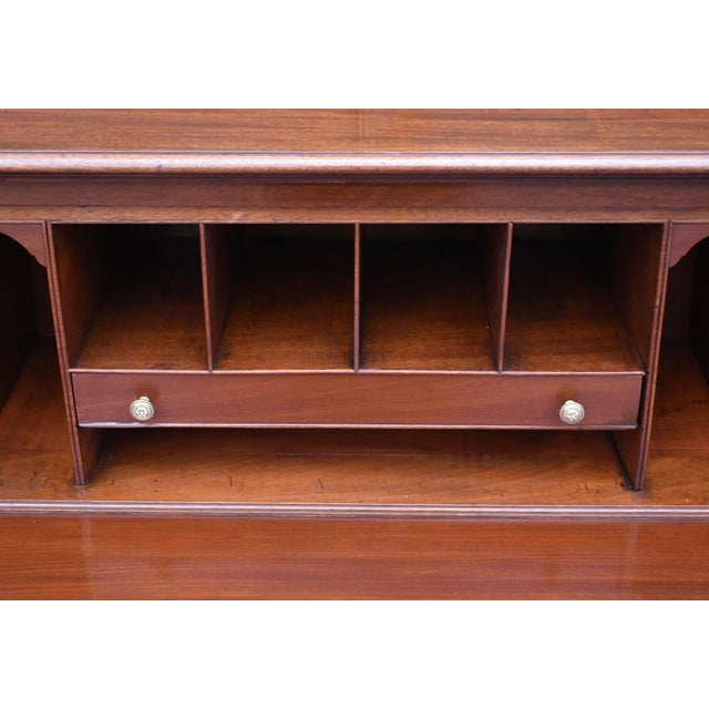 English George III Mahogany Secretaire Breakfront Bookcase, 1800s For Sale - Image 13 of 18