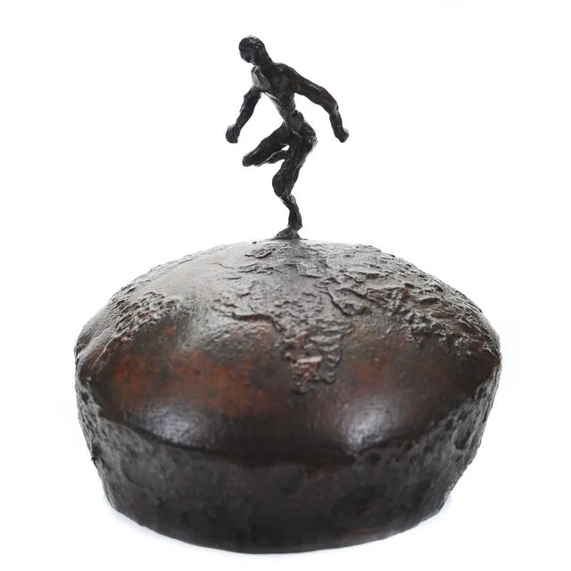 Athlete Running Across the World Bronze Sculpture For Sale