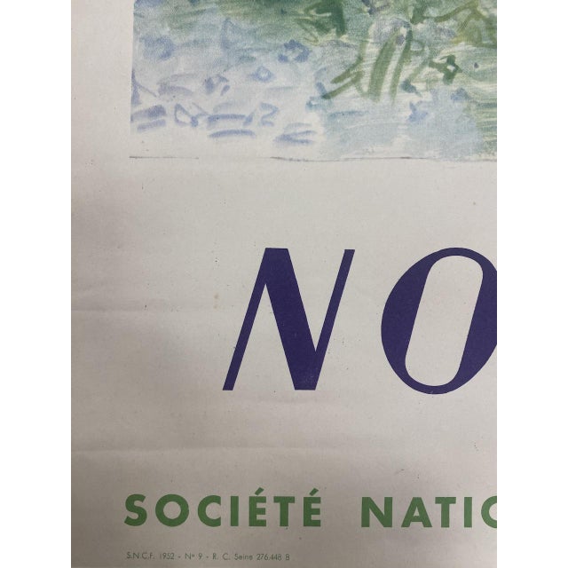 Paper French National Railway Company Poster by Raoul Dufy, Normandy, 1952 For Sale - Image 7 of 9