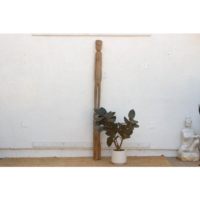 This extraordinary 88-inch sun-bleached pillar is a rare architectural sentinel from the Wurkun people of the Upper Benue...