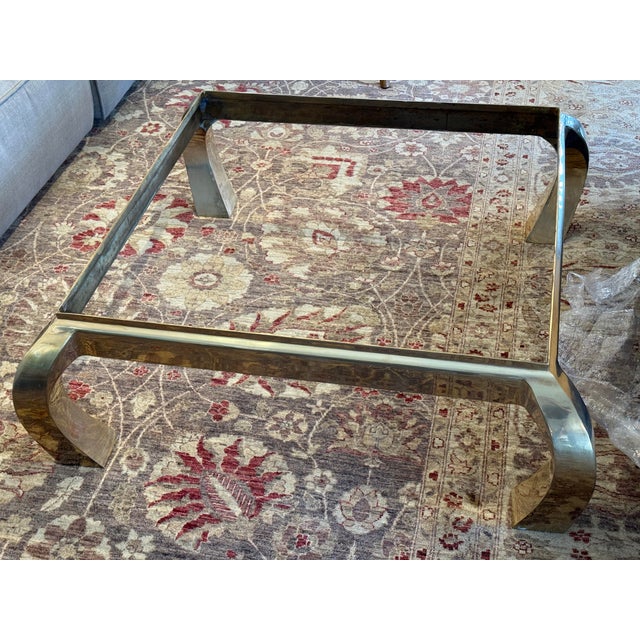 Stone Henredon Italian Travertine + Brass Coffee Table, Circa 1970's For Sale - Image 7 of 12