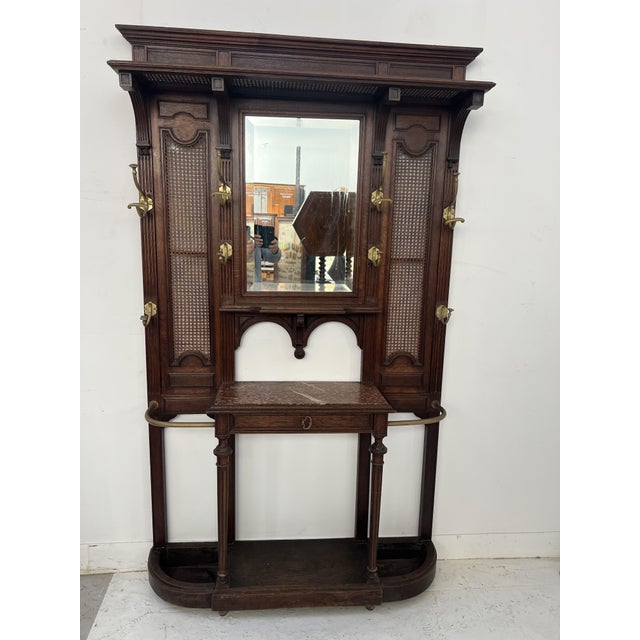 20th Century Louis XVI Console Coat Rack with Bronze Panthers For Sale - Image 6 of 15