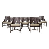 Set of Ten Barbara Barry for McGuire Caned Dining Armchairs For Sale