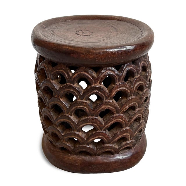 Vintage Bamileke Tribal Boho Side Table / Stool For Sale - Image 4 of 5