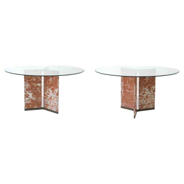 Red Vintage Marble Coffee Tables, Italy, 1970s, Set of 2 For Sale - Image 8 of 8