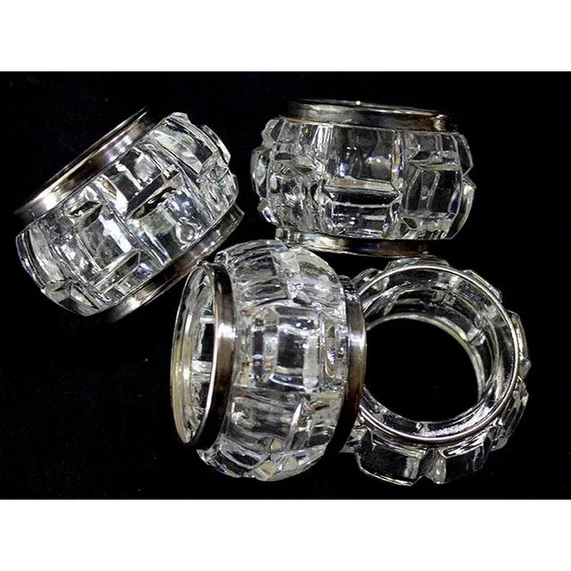 Elegant Crystal & Silverplate Napkin Rings For Sale - Image 4 of 4