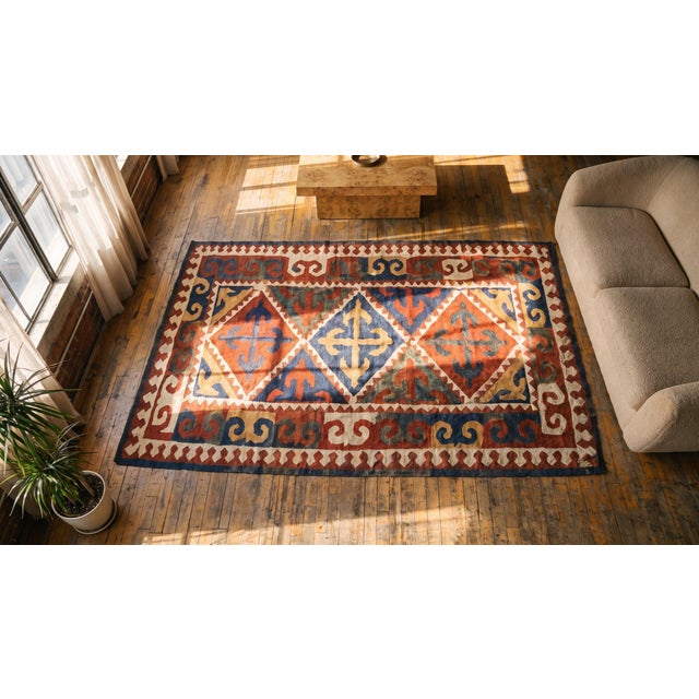 Late 19th Century Kirghiz Felt Shyrdak Carpet ( 6' x 12' - 188 x 365 ) For Sale - Image 11 of 12