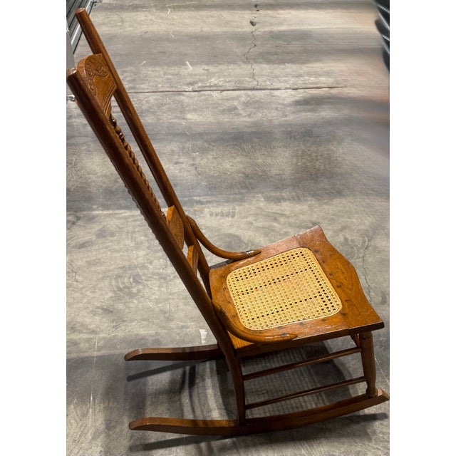 Antique Barley Twist Spindle Back Rocking Chair For Sale - Image 9 of 12