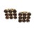 This is a pair of 1960s unisex topaz rhinestone cufflinks. They are Art Deco style large squares composed of nine pcs of...