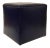 Leather Craft Modern Blue Leather Cube Ottoman For Sale