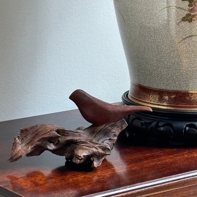 Brown Mid-20th Century Carved Bird on Driftwood, Ethel Yeagle (American 1909-2003) Attr. For Sale - Image 8 of 11