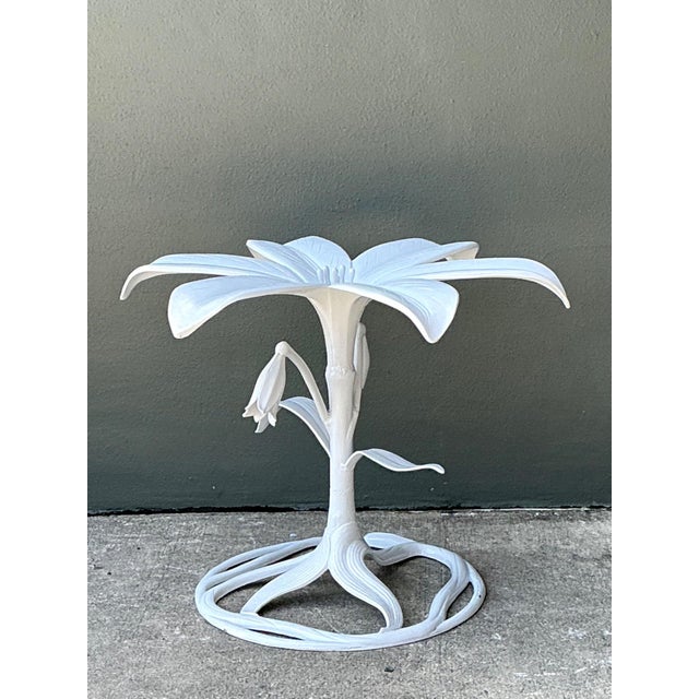 Mid-Century Modern Vintage Arthur Court Cast Aluminum Lily Dining Table Pedestal For Sale - Image 3 of 16