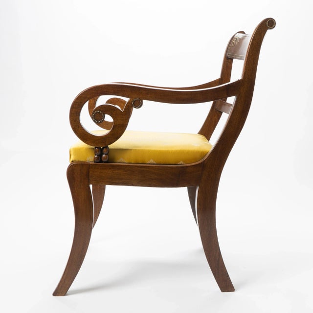 English Mahogany Arm Chair With Upholstered Seat, 1820 For Sale - Image 4 of 11
