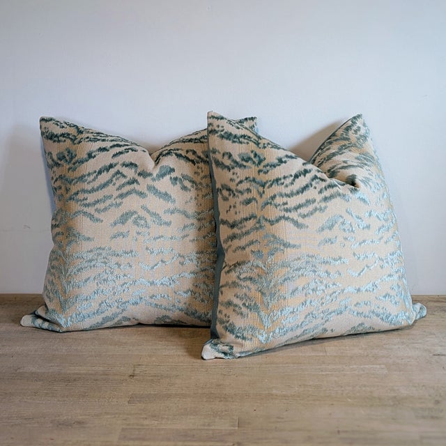 Cowtan & Tout Rajah Pillows in Celadon - Pair For Sale - Image 4 of 6