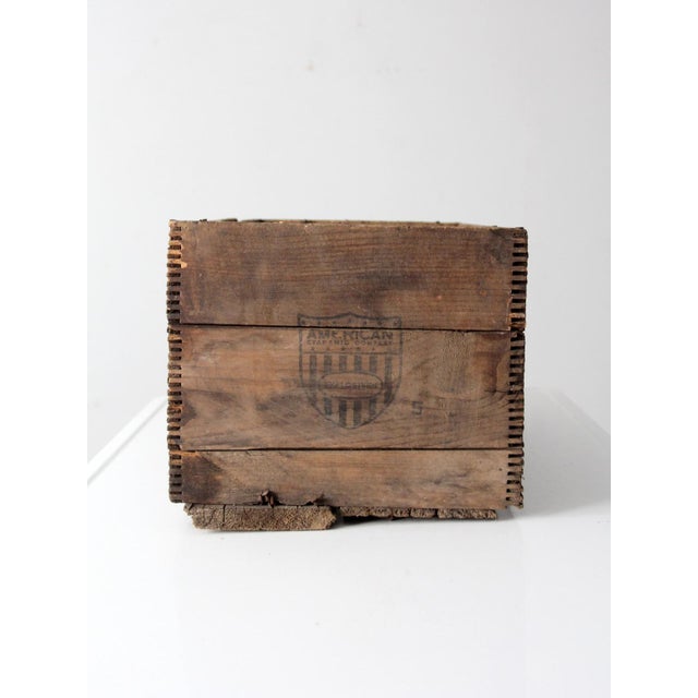 Wood Antique Industrial American Wood Crate For Sale - Image 7 of 11