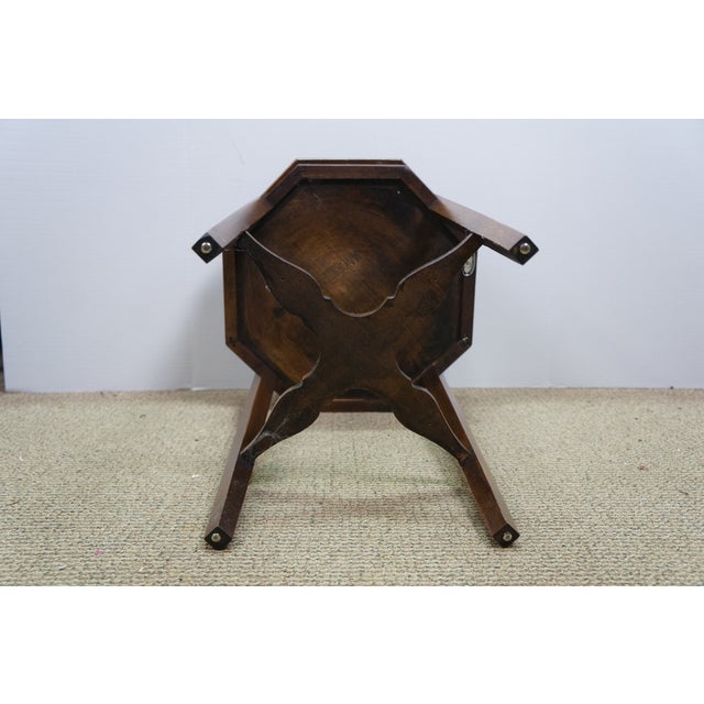 Late 20th Century Brandt Mahogany Octagon Curio Cabinet Display Case Vitrine Shadowbox Table 23" For Sale - Image 16 of 18