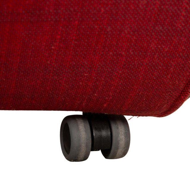 Modern Red Calla Armchair with Leather Body in Brown on Wheels from Zanotta For Sale - Image 3 of 10