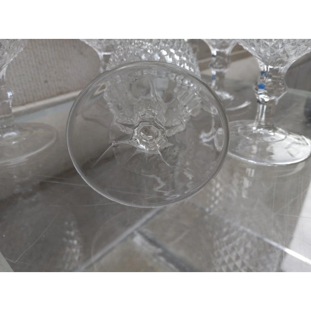 1860s Eapg Boston & Sandwich Diamond Point / Sawtooth Goblets- Set of 6 For Sale - Image 9 of 10