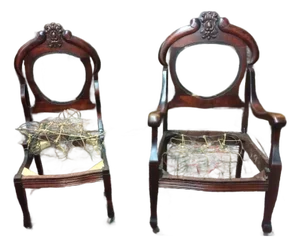 Victorian Parlor Chair Frames, Mahogany Chairs to Upholster