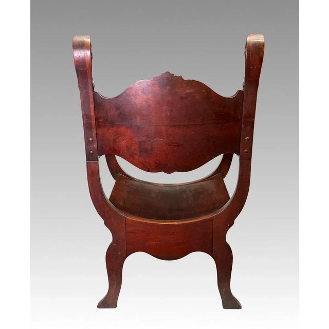 19th Century Walnut Savonarola North Wind Chair by Stomps-Burchardt Furniture Makers, Dayton, Ohio For Sale - Image 10 of 12