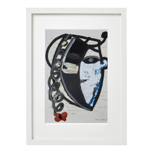 One-of-a-Kind Abstract Figurative Original Oil Painting "African Mask" | in the Style of Pablo Picasso
