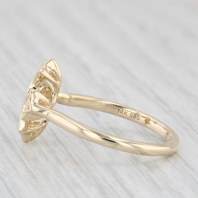 Art Deco New VS2 Diamond Cross Ring 14k Yellow Gold Size 6.5 For Sale - Image 3 of 8