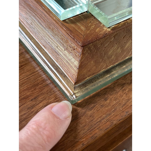 Vintage Square Wood & Mirror Ashtray or Trinket Tray For Sale - Image 12 of 12
