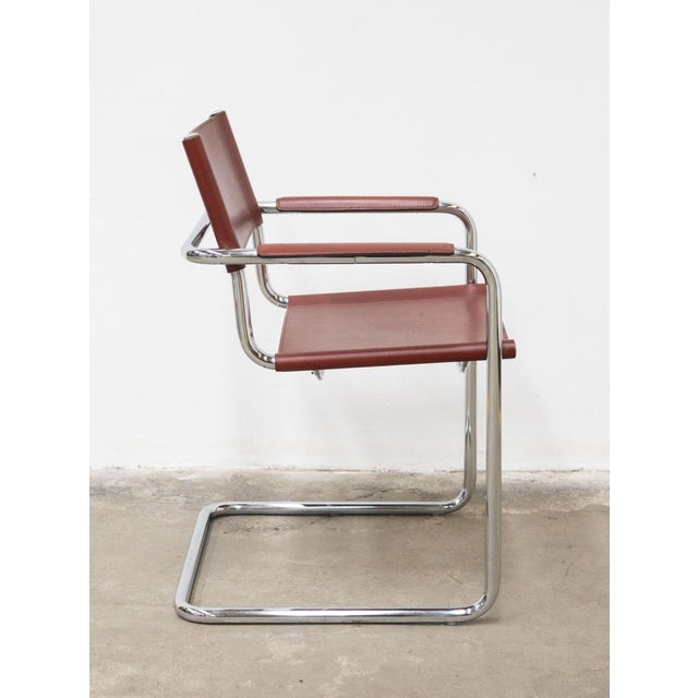 Metal vintage Leather Chairs by Matteo Grassi, 1980s, Set of 3 For Sale - Image 7 of 18