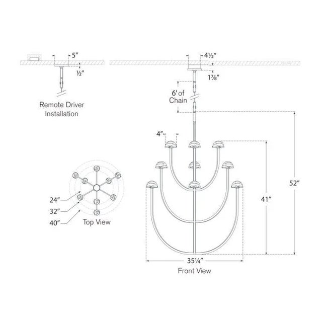 Visual Comfort Kelly Wearstler for Visual Comfort Signature Pedra X-Large Three-Tier Chandelier in Polished Nickel with Alabaster For Sale - Image 4 of 4