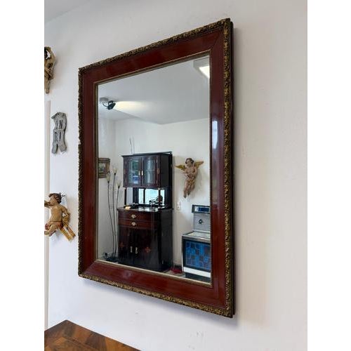 Contemporary Biedermeier Wall Mirror in Walnut For Sale - Image 3 of 15