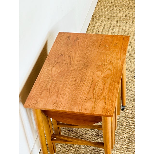 Wood Vintage Scandinavian Teak Nesting Coffee Tables, 1960s, Set of 5 For Sale - Image 7 of 18