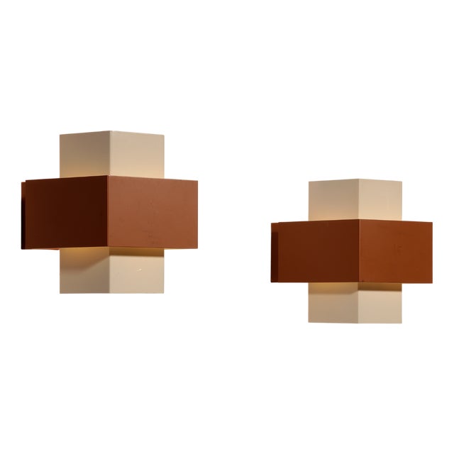 Geometric Wall Lights from Philips, 1960, Set of 2 For Sale