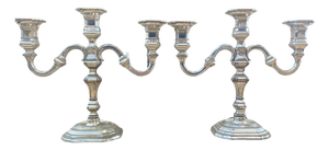 Vintage German Silver-Plated Metal Candleholders, 1960, Set of 2