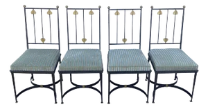 Mid 20th Century Set of 4 Iron Chairs
