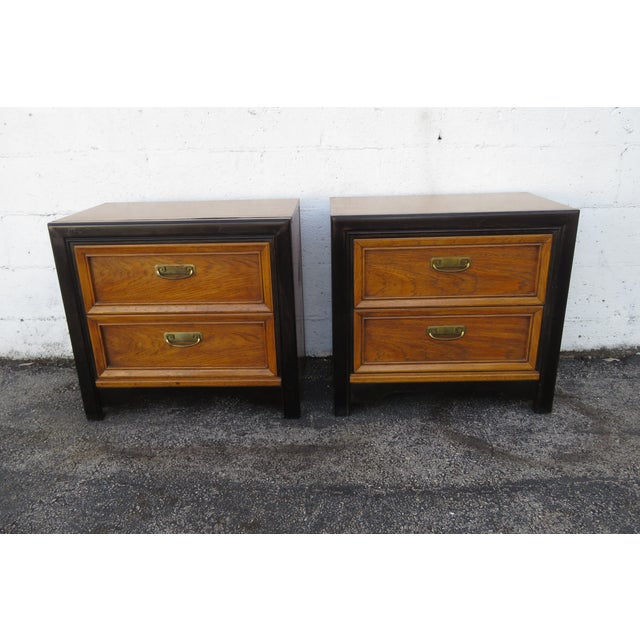 Late 20th Century Hollywood Regency Nightstands End Bedside Tables a Pair For Sale - Image 13 of 18