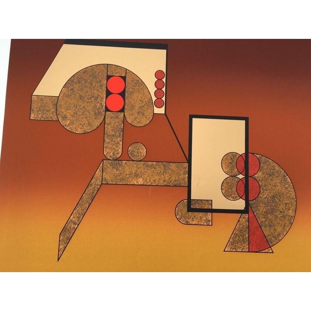 Felguérez Barra Manuel, Abstraction Gold Embossing 32/50 Forms, 1970s, Lithograph For Sale - Image 10 of 13