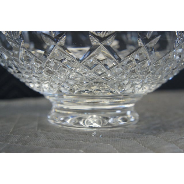 Late 20th Century Vintage Waterford Irish Lead Crystal Killarney Pedestal Bowl Centerpiece For Sale - Image 5 of 13